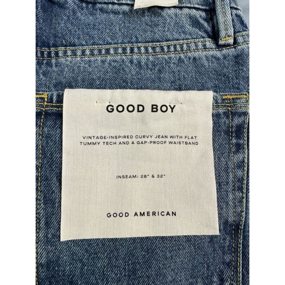 NWT Good American Good Boy High Rise Curvy Straight  Jeans Slit Hem Blue Sz 4/27 - Picture 6 of 8